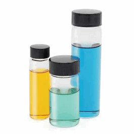 DWK Life Sciences (Kimble) Vial,Sample,Clr,Kimax,W/Attached Black Phenolic Closure W/White Rubber Liner,1 1/2 Dram,19 X 40, 15-425 GPI Thread Finish