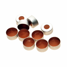 DWK Life Sciences (Kimble) Aluminum Seals, Red PTFE-Faced Silicone Septa, 20 mm, 1.524 mm Thickness