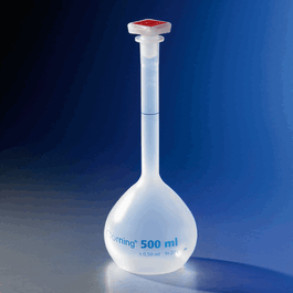 10 ml Class B Reusable Plastic Volumetric Flask, Polypropylene with 10/19 Tapered PP Stopper