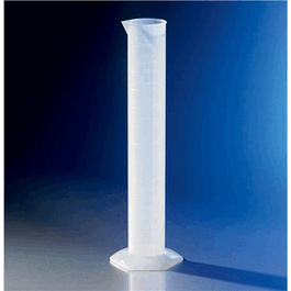 Single Metric Scale Reusable PP Plastic Graduated Cylinders, To Contain, with Funnel Top, 1 L