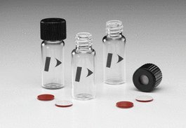 PerkinElmer 2 mL Amber Glass 10 mm Screw Top Vial with Write-On Patch