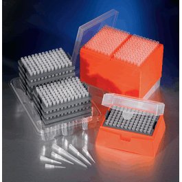 1 - 200 uL Pipet Tips, Graduated, Hinged Racks, Natural, Nonsterile, Polypropylene