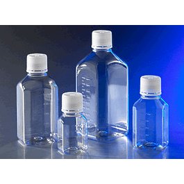 1 L Octagonal PET Storage Bottles with 31.7 mm Tamper Evident Screw Caps, Sterile