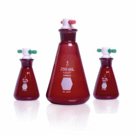DWK Life Sciences (Kimble) RAY-SORB(R) Erlenmeyer Flask, Yellow Stopper, 125 mL