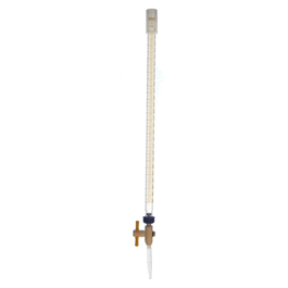 DWK Life Sciences (Kimble) Straight Bore PTFE Stopcock Burets, Funnel Fill Educational Grade, Dark Scale, with Dust Cap, 50 ml