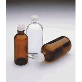 Thermo Scientific Narrow Mouth Amber Bottle with septum, 1000 ml, certified