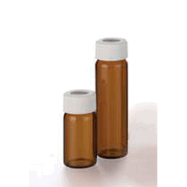 Thermo Scientific 20 ml Premium Pack Amber Vial, with 0.125 in. bonded septum and closure 24-414, certified