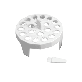16 x 1.5/2 mL 4 in. Square Floating Microtube Rack, White Polypropylene