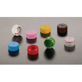 Colored Flat Top Screw Caps, Lip Seal, Blue