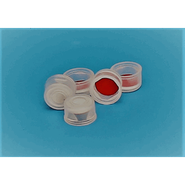 8 mm Clear Snap Cap, PTFE/Red Rubber