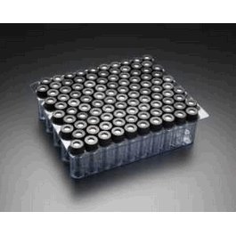 JG Finneran Clear 8-425 mm Threaded Vial, 12x32 mm, Black Polypropylene Cap, PTFE/Silicone Septa, 0.045 in.
