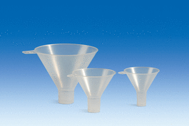 Powder Funnel, PP, Top Dia. (mm): 150 Stem Dia. (mm): 28, Length (mm): 138