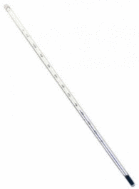 Thermometer, SafetyBlue Filled -20 to 150 Degree C, Partial Immersion, Encapsulated in FEP