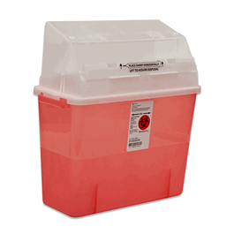 Covidien Sharps-A-Gator Safety In Room Sharps Container with Counterbalance Lid, Red, 2 gallon