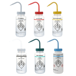 Heathrow 500 mL Distilled Water Safety Labeled, Self-Venting, Wide Mouth, Wash Bottles