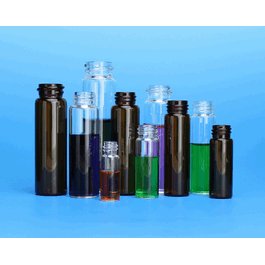 J.G. Finneran Clear 1/2 Dram Sample Vials, 12 x 35 mm, 8-425 mm Thread