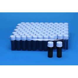 JG Finneran Preassembled Amber 15 x 45 mm WISP Style Vial Convenience Packs, 13-425 Black Cap with 0.040 in. PTFE/Red Rubber Septa