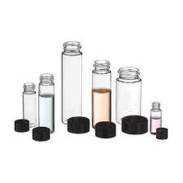 DWK Life Sciences (Wheaton) Sample Vials, Clear, w/ PTFE-Lined Caps, 8 ml (2 dram)