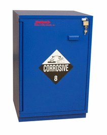 Under-the-Counter, Corrosive Cabinet, Partially Lined, 29 in., Double Door, Blue