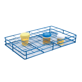 24 x 58 mm Container Rack, 6 x 4 Array, Blue Epoxy-Coated Steel Wire