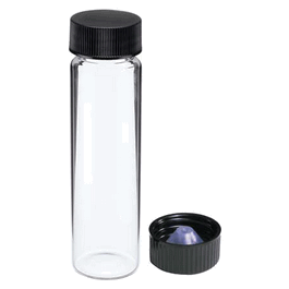 DWK Life Sciences (Kimble) 24 mL Sample Vial with Black Phenolic Cap and Cone-Shaped PE Liner