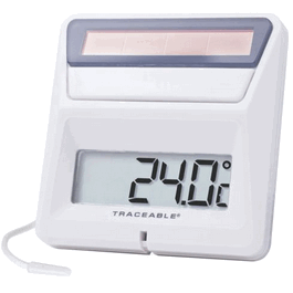 Control Company Solar-Powered Thermometer with External Probe