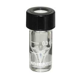 DWK Life Sciences (Wheaton) 5 mL Graduated V-Vial, Clear, 20-400 Open Top Cap, PTFE/Silicone