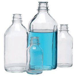 DWK Life Sciences (Wheaton) 1000 mL Non-Graduated Clear Glass Media Bottles, 33-430 Autoclavable Rubber Lined Phenolic Cap