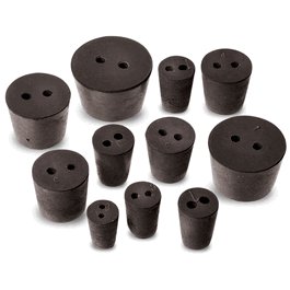 Rubber Stoppers, 2-Hole, No. 7-1/2