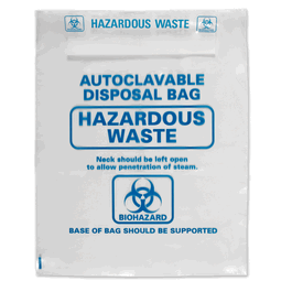 415 x 600 mm (16 x 24 in.) Autoclavable Bags, 2 mm thick Polypropylene, Hazardous Waste