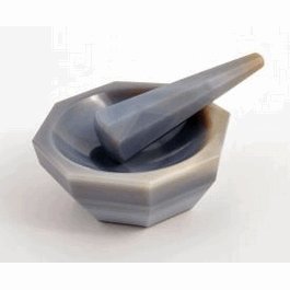 4.0 in. Mortar and Pestle Set, Agate Stone, 90 mL