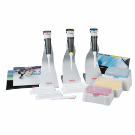 Finnpipette Novus GLP Kit 3, includes 1 to 10 uL, 10 to 100 uL, and 100 to 1000 uL Pipets