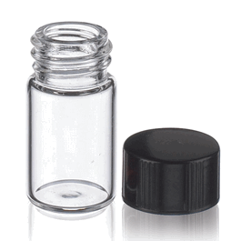 DWK Life Sciences (Wheaton) 4 mL (1 dram), Clear, Shorty Sample Vial with PTFE/rubber lined cap