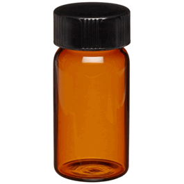 DWK Life Sciences (Wheaton) 20 ml (5 dram), Amber Sample Vial, with Rubber Lined Cap