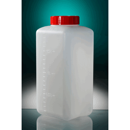 Corning Gosselin Square bottle 1 L HDPE graduated, 58 mm red screw cap, Sterile SAL 10-3