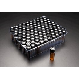 J.G. Finneran Large Opening R.A.M. Vials, 12 x 32 mm, Amber Vial with White Graduation Spot and PTFE/Silicone Septa Closure