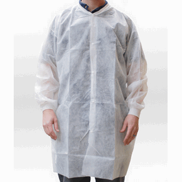 XL Pharma-Coat Polypropylene Lab Coats, Knit Wrist, No Pockets, White