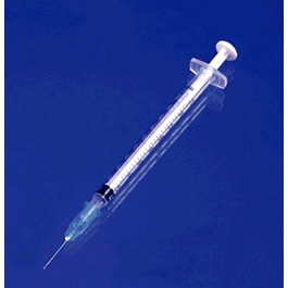 1 mL Tuberculin Syringe w/ Detachable Needle, Luer Slip, 25 x 5/8 in.