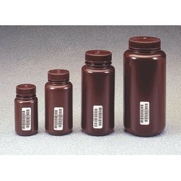 500 mL Certified Wide-Mouth Amber HDPE Bottle with 53 mm Closure