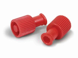 Dual-Function Red Syringe Locking Caps, Sterile, Single Blister Packed