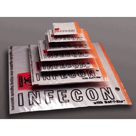 Infecon Liquid Tight Zipper Bag with Pocket and Printed Biohazard Symbol, PE, 13 x 18 in.