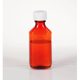 8 oz Amber Oval Bottle with Cap