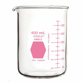 DWK Life Sciences (Kimble) Colorware Low Form Griffin Beaker, 1000 mL, Pink