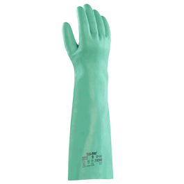 Sol-Vex 18 in. Unlined Nitrile Gloves with Gauntlet Cuff, 22 mil., Size: 10