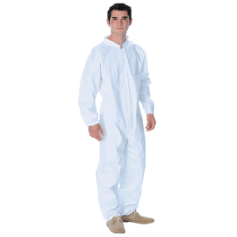ValuMax Liquid-Guard Microporous Coveralls, Elastic Cuffs and Ankles,Highly Anti-Static Treated, White, XL