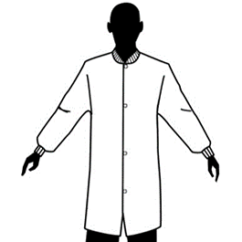Disposable Lightweight Polypropylene Lab Coats with Knit Wrists and Collar, No Pockets, White, 3XL