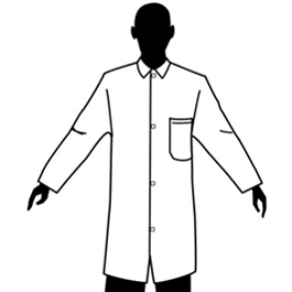 Breathable Polypropylene Lab Coats, Open Wrists, Plastic Snap Front, 1 Pocket, L