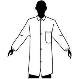 Breathable Polypropylene Lab Coats, Elastic Wrists, Plastic Snap Front, 1 Pocket, 2XL