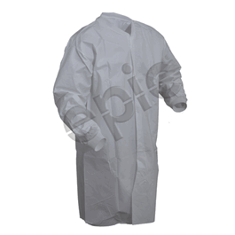 Microporous Coated Cleanroom Frock, Knit Wrists and Collar, Snap Front, No Pockets, 3XL