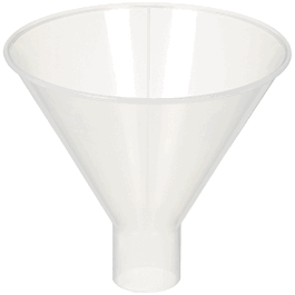 80 mm Powder Funnel, 15 mm stem O.D., Polypropylene